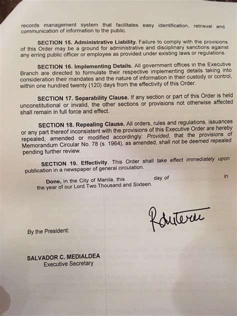 Freedom of Information Order (Philippines) .
